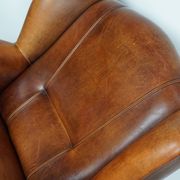 Fauteuil club vintage en cuir couleur cognac hollandais