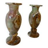 Set de 2 vases vintage en onyx / vase décoratif