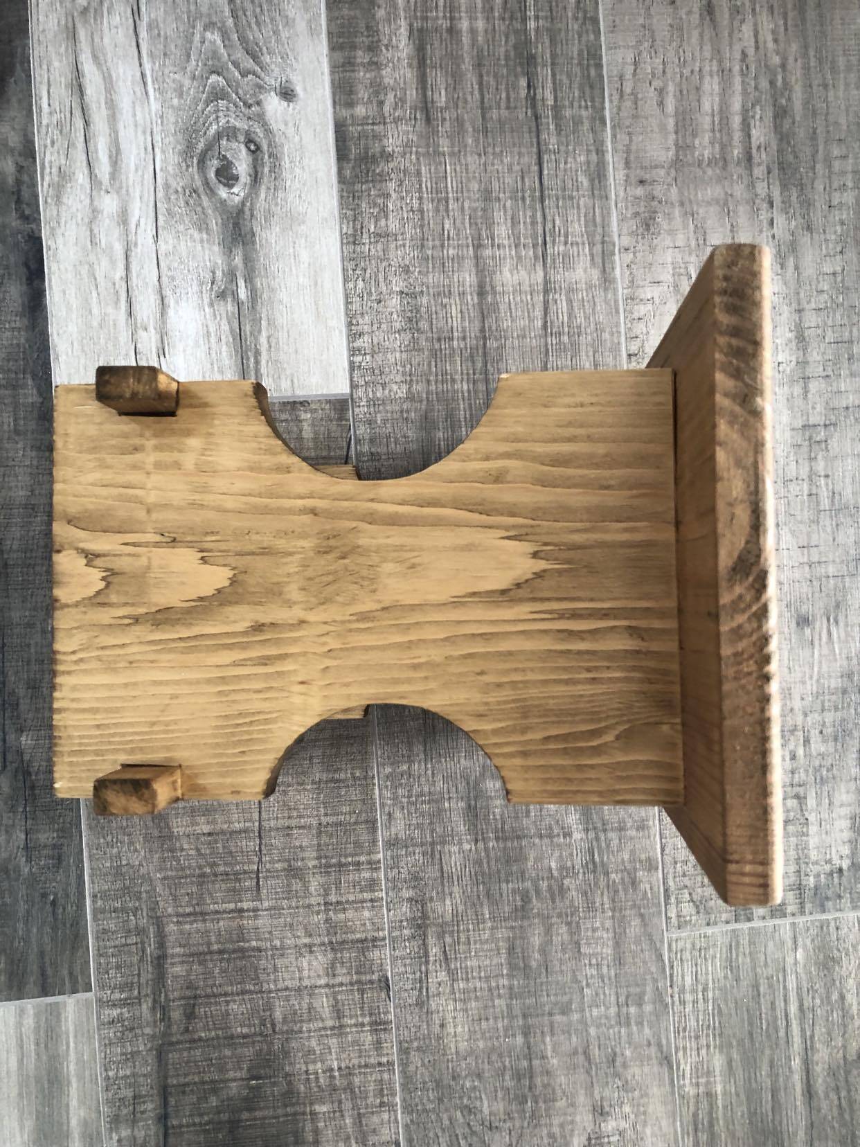 Low rectangular wooden stool