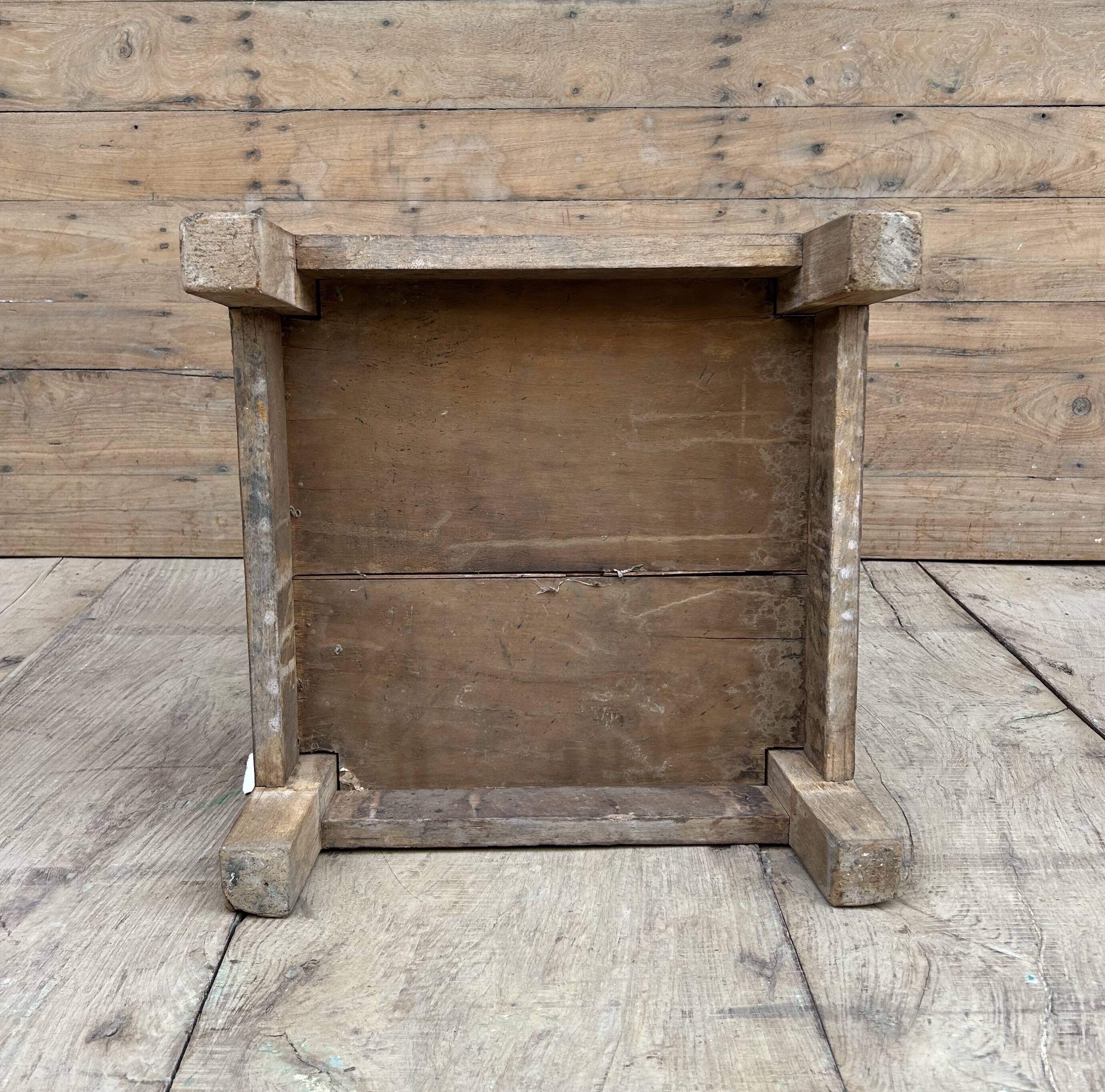 workshop stool in Burmese teak