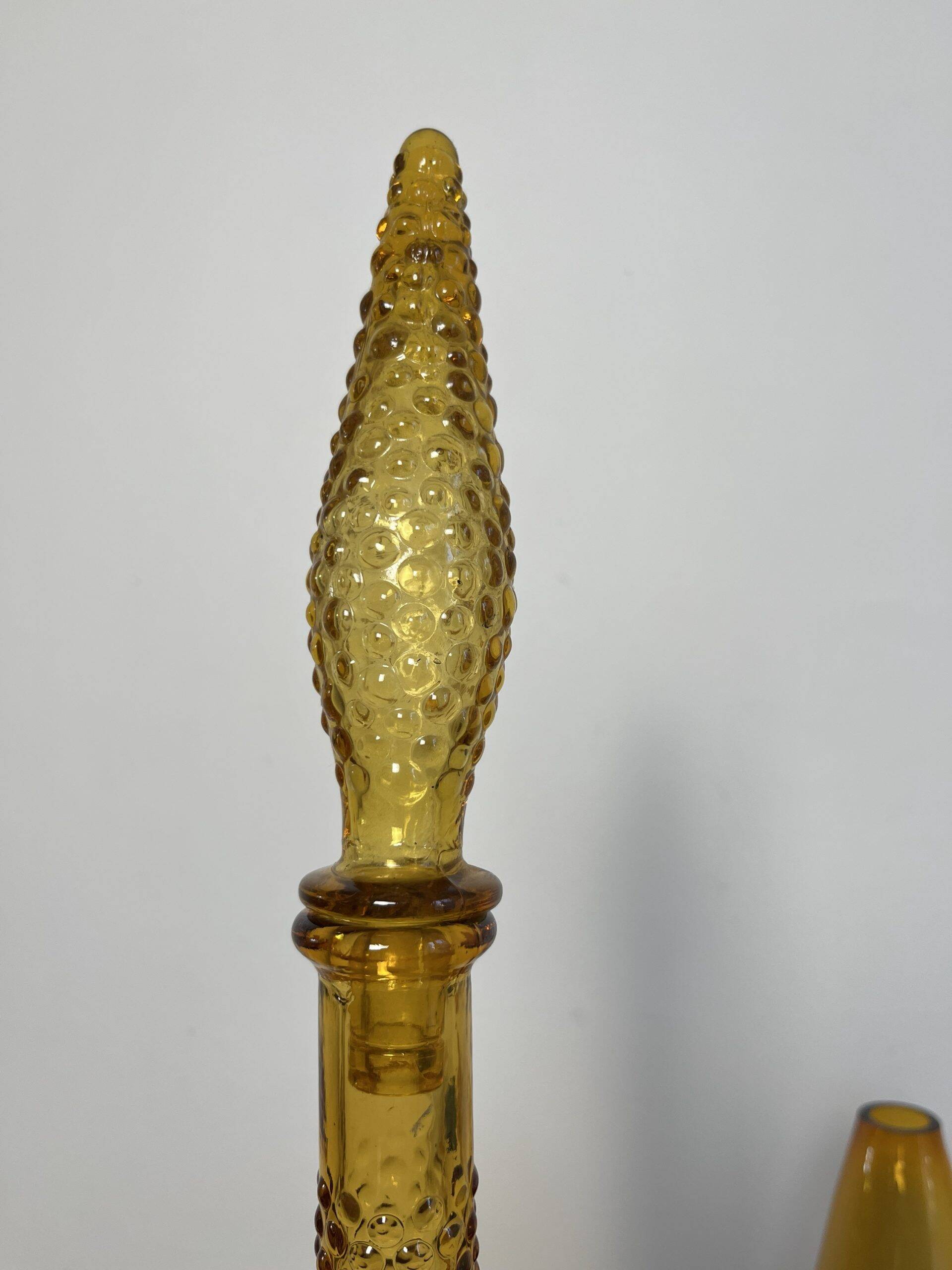 Large italian carafe in yellow empolised glass