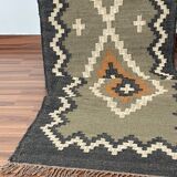 Jute handwoven kilim runner dhurrie rug, 90 x 240 cm handmade