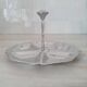 Guy Degrenne / Round platter with compartments and central stainless steel handle