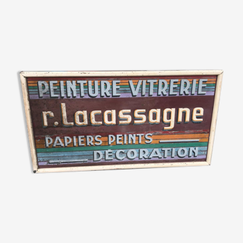 Enseigne vintage en bois massif