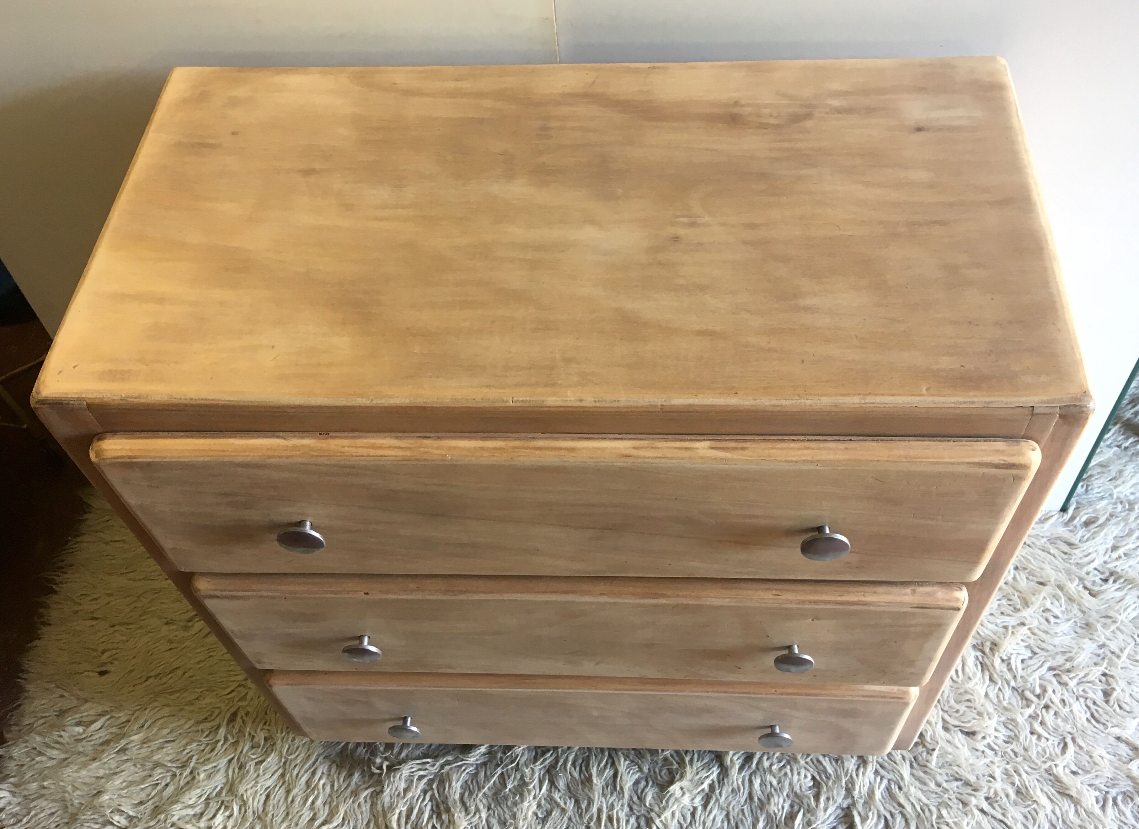 Chest of drawers raw solid wood - 40s