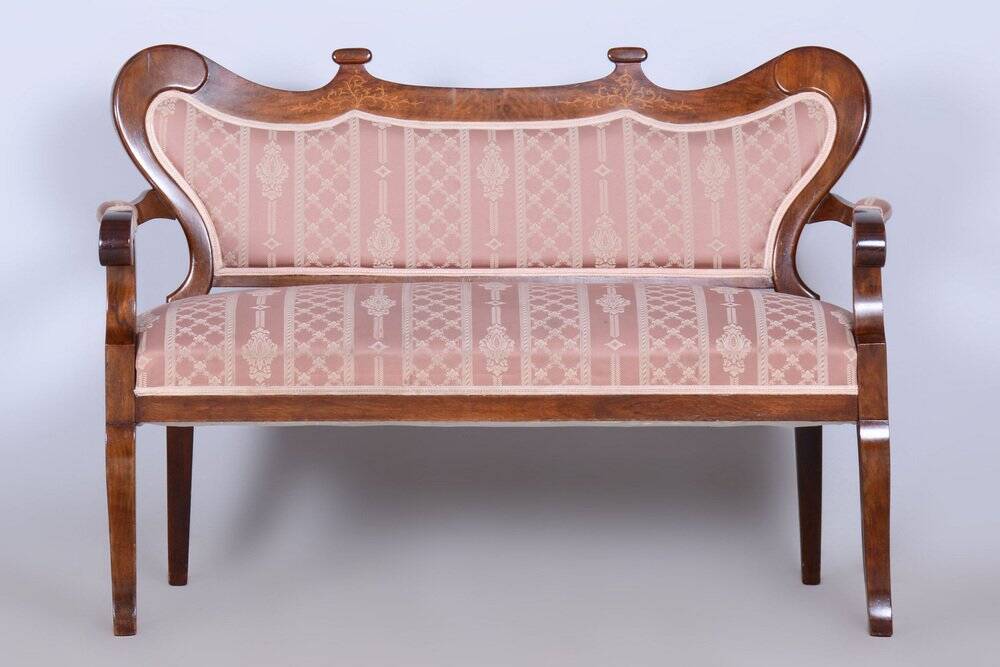 Biedermeier Oak Seating Set in Walnut, Austria, 1840s, Set of 5