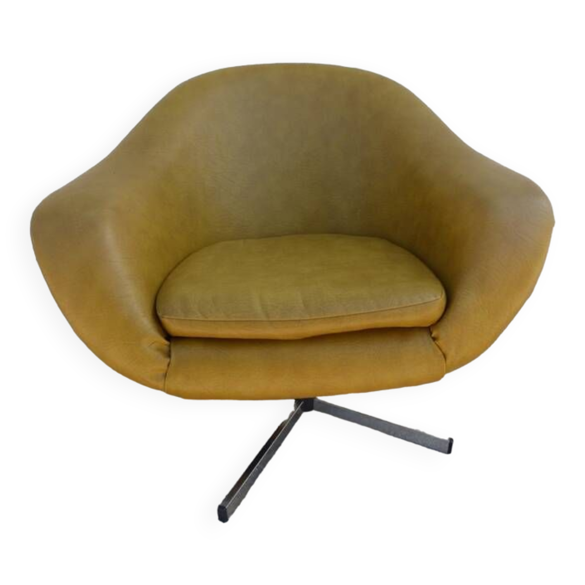 Vintage swivel armchair from the 70s in imitation leather