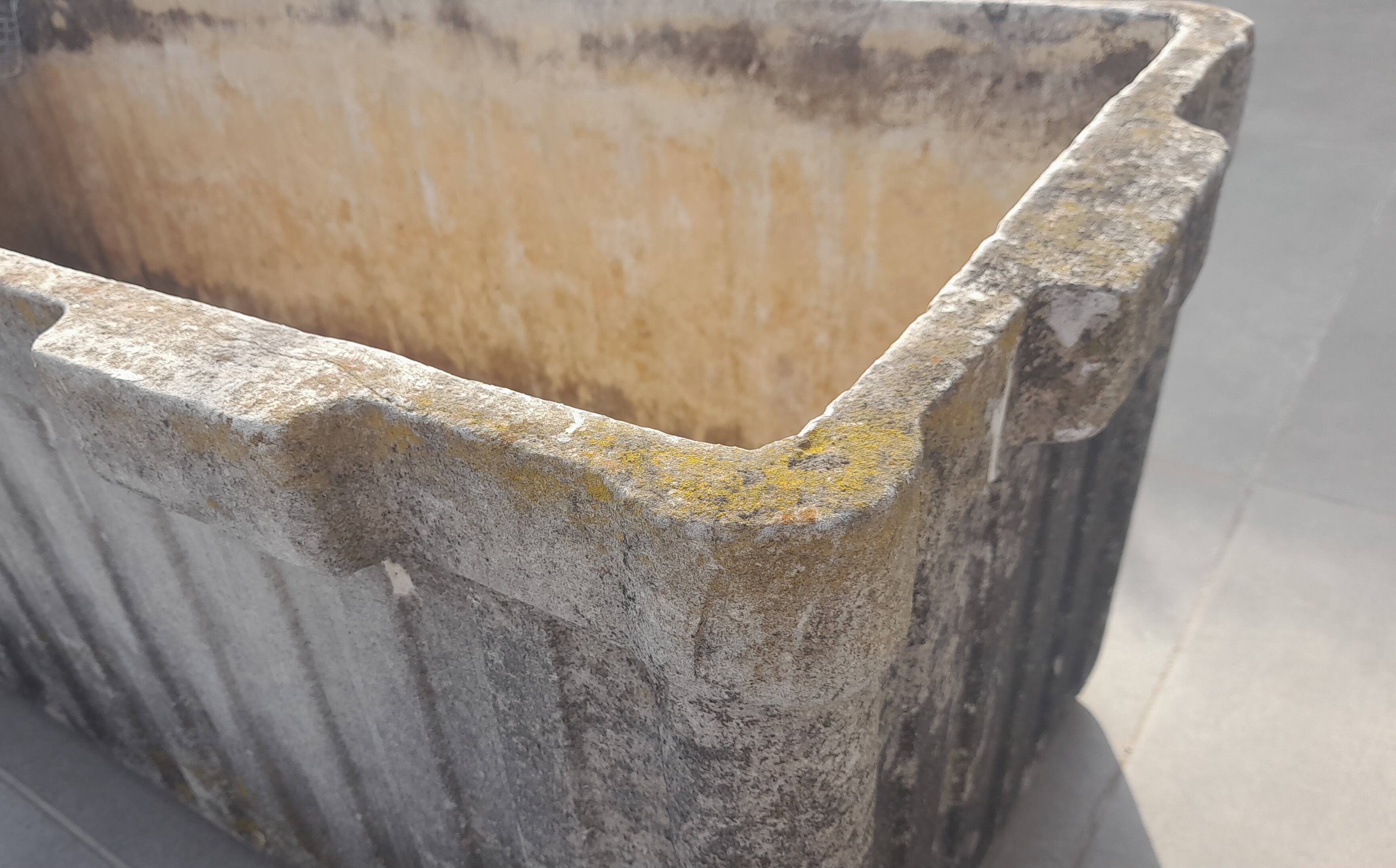 Set of 3 vintage 1960s fiber cement planters