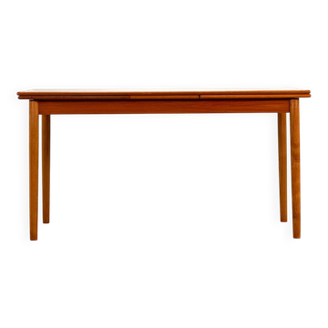Table à manger en teck à double extension (Fabriquée au Danemark en 1960)