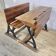 Antique desk / school bench (1920) in cast iron by Mark Breda, Holland.
