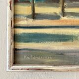 Unknown, Village Landscape, 1950, Oil, Framed