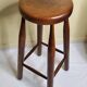 High stool in solid wood, Scandinavian style, 50s, 82 cm
