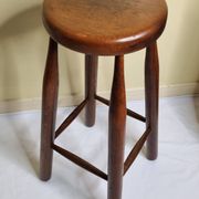 High wooden stool, designer, Scandinavian style, 1950s, 82 cm