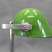 1940s Art Deco Nickel Banker Table Lamp, Czechoslovakia
