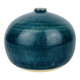 Vintage blue ceramic ball vase