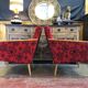 Pair of vintage armchairs dynamic design 60s/70s