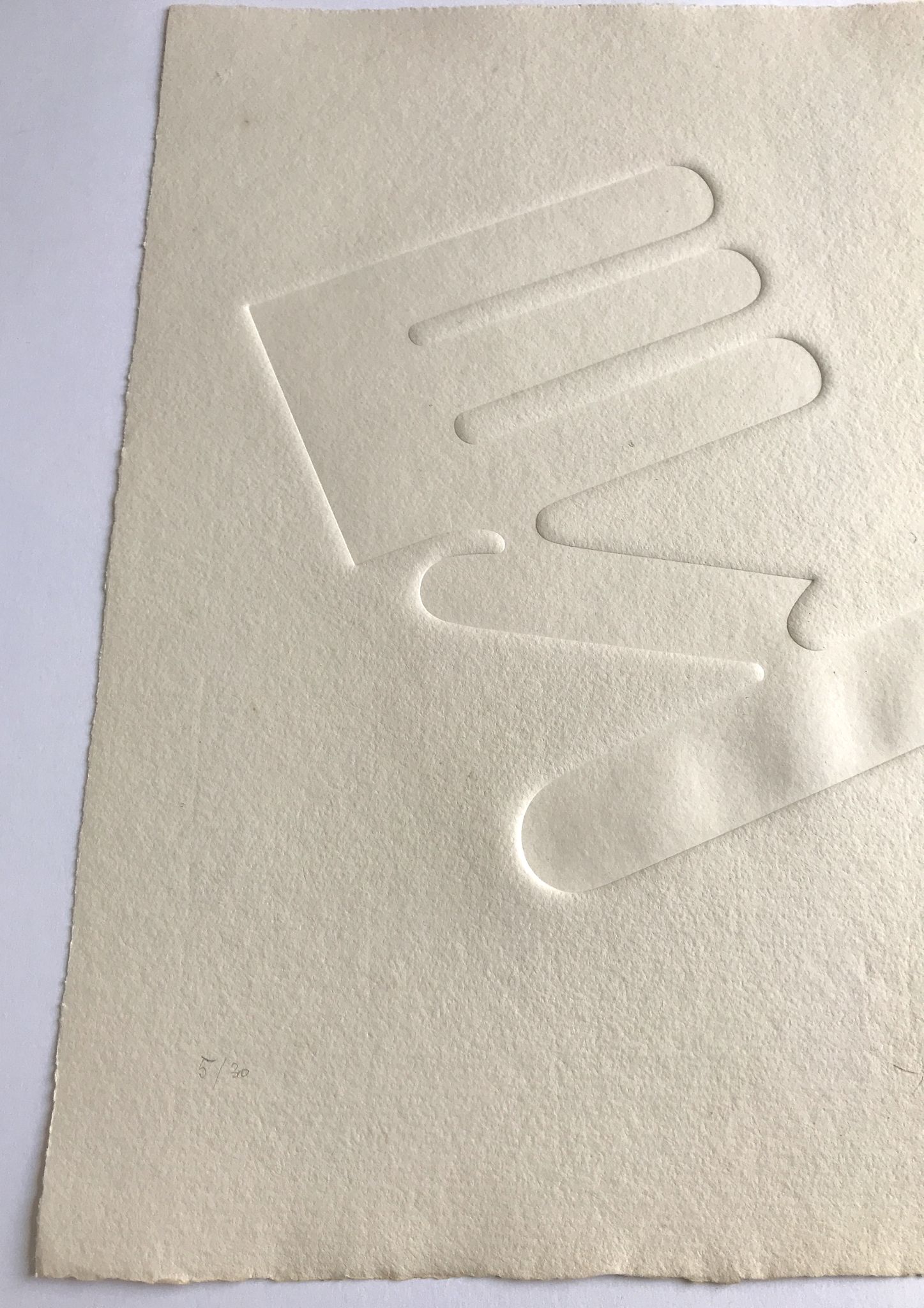 Estampe signée et numérotée de Jean Legros, Relief géométrique I, 1972