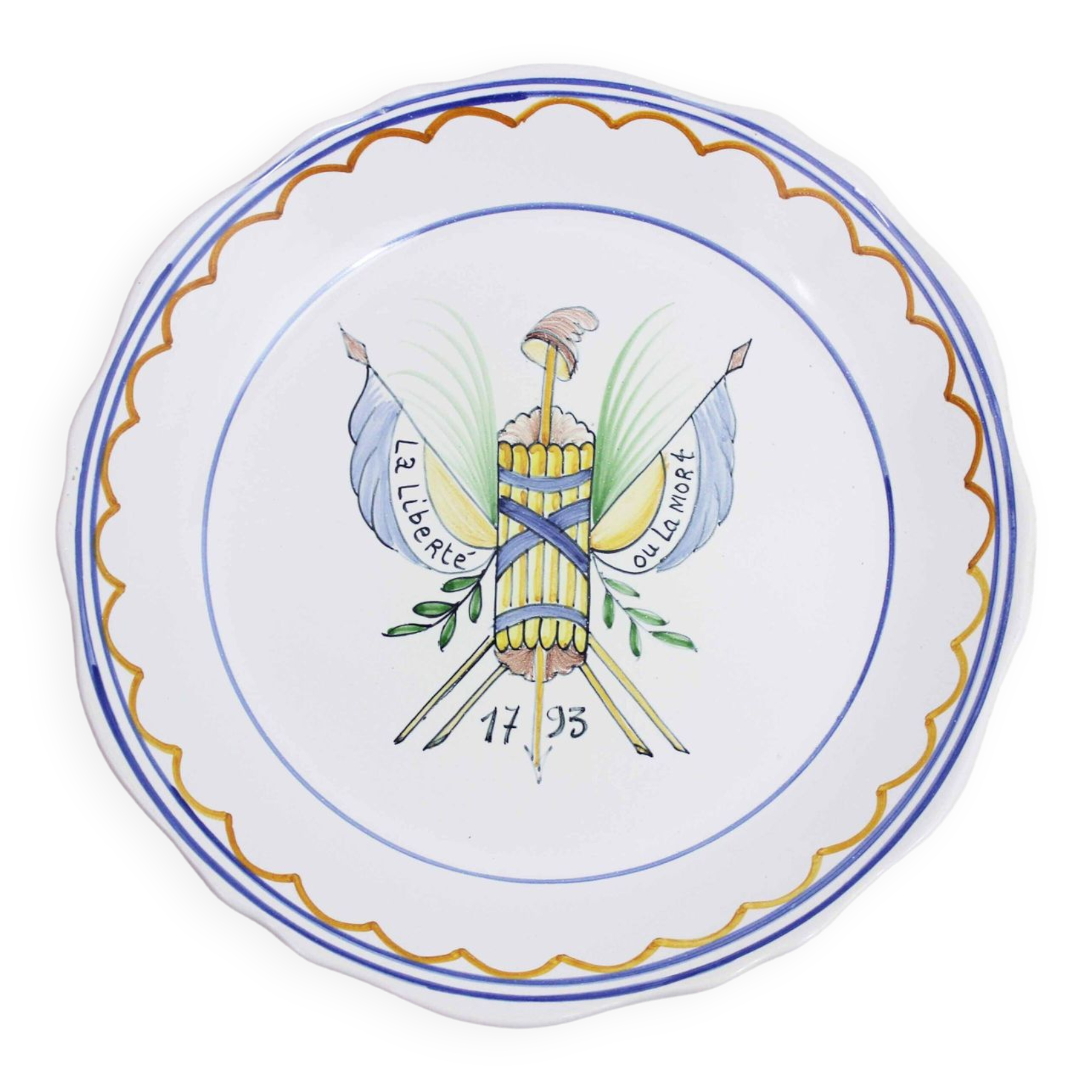 Revolutionary earthenware plate from Nevers