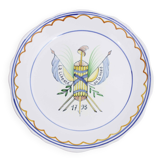 Revolutionary earthenware plate from Nevers