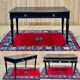 Bureau plat Napoléon III, fin XIXème, en bois noirci.