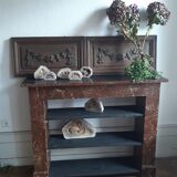 Shelf old mantelpiece faux marble circa 1900