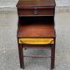 Mahogany bedside table in English style with stool.