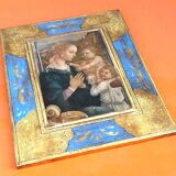 Polychrome religious icon to hang The Virgin and Child