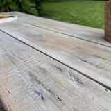 Console, établi en bois blanchi