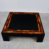 Vintage burl wooden coffee table, 1980s