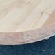 Extendable round farmhouse dining table restored in solid oak from the 19th century