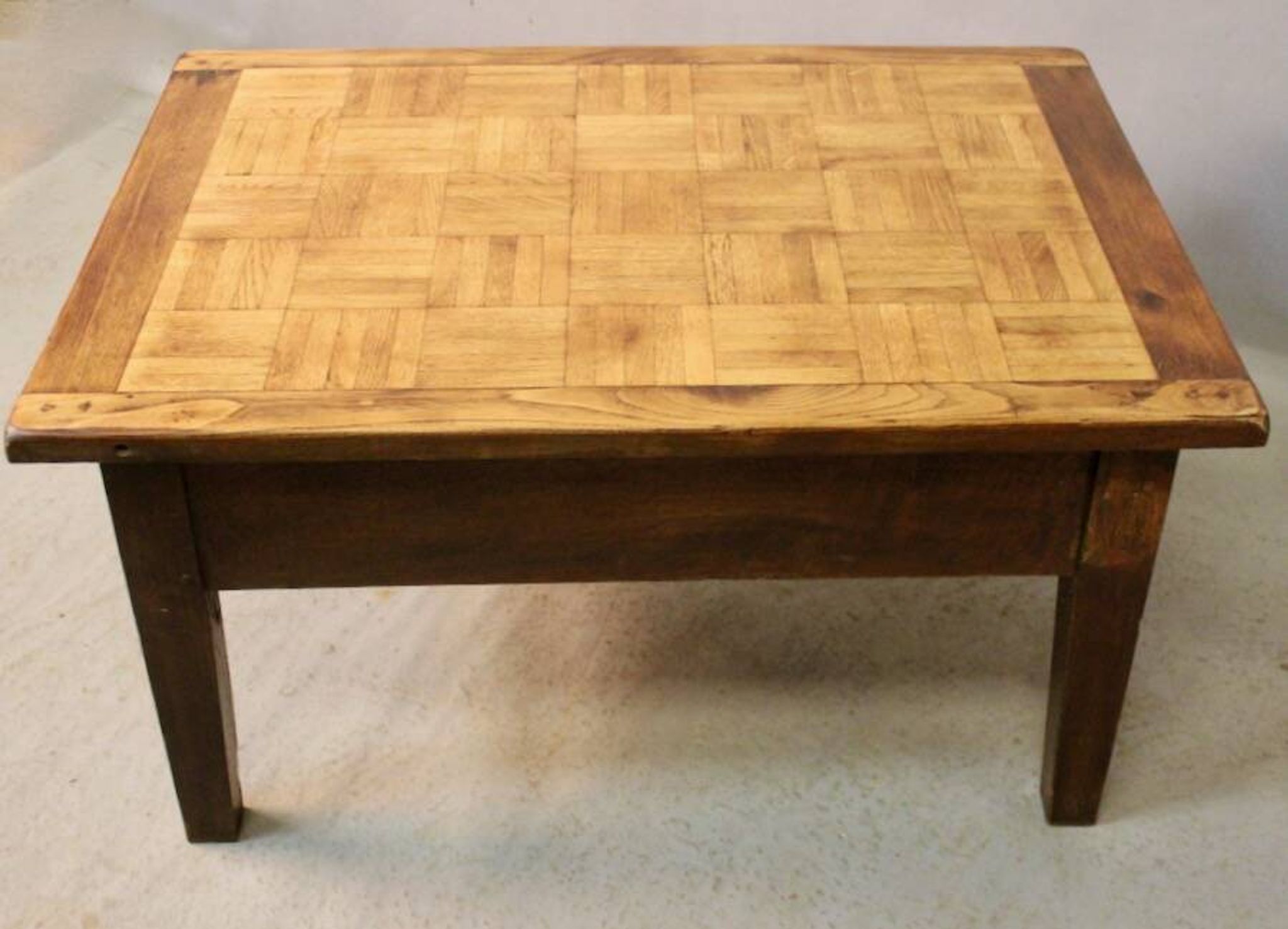 Coffee Table with Old Parquet Top