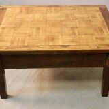 Coffee Table with Old Parquet Top
