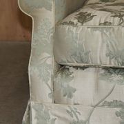 Pair of Howard & Son's style sofas in floral patterned silk blend.