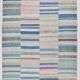 8x12 Light Blue & Off White Large Kilim Rug, 260x361Cm