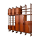 Teak, walnut and brass bookcase, Italy, 1960s