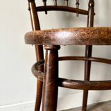 Bistro chair in turned wood and cane