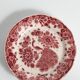 Regina Gouda Delft Hand-Painted Plate Red Peacock & Floral Motif Holland, 1950s