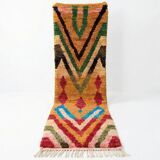 Bright red Berber hallway rug Boujad 75 x 280 cm