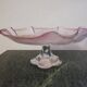 Mikasa pink floral embossed glass serving dish/fruit bowl