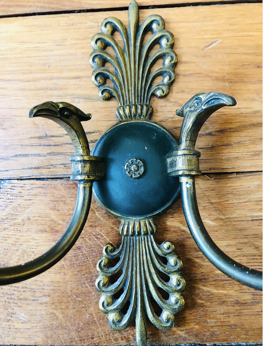 Nineteenth century brass wall lamps