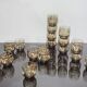 Set of 6 vintage Arcopal glasses in smoked glass country décor "ear of wheat"