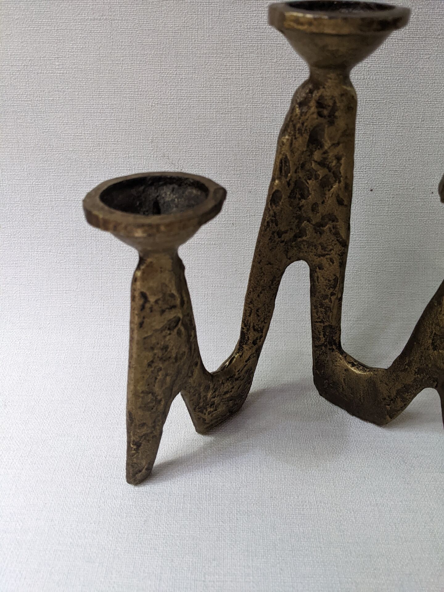 Golden bronze candlestick Scandinavian decoration