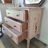 Vintage chest of drawers in patinated wood