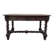 Bureau plat de style Louis XIII en chêne à deux tiroirs