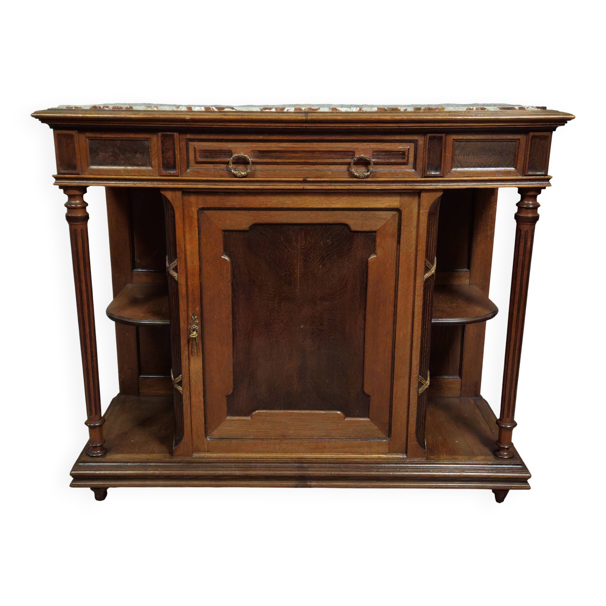 Meuble bas ancien de type buffet / dressoir / desserte style Louis XVI