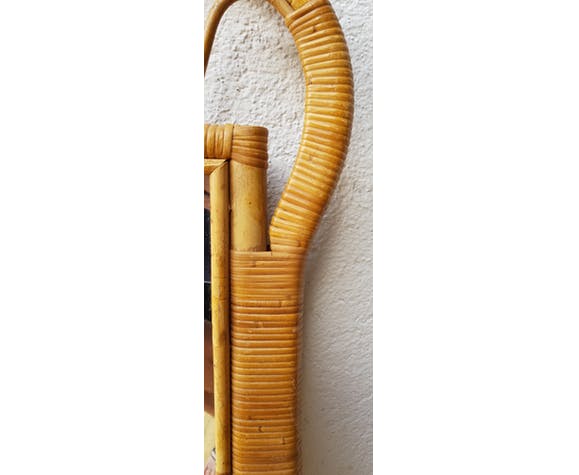 60's rattan mirror  61x82cm