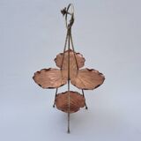 Présentoir à gâteaux antique en laiton, bambou et cuivre, acanthe, mouvement esthétique, Townshends, années 1880