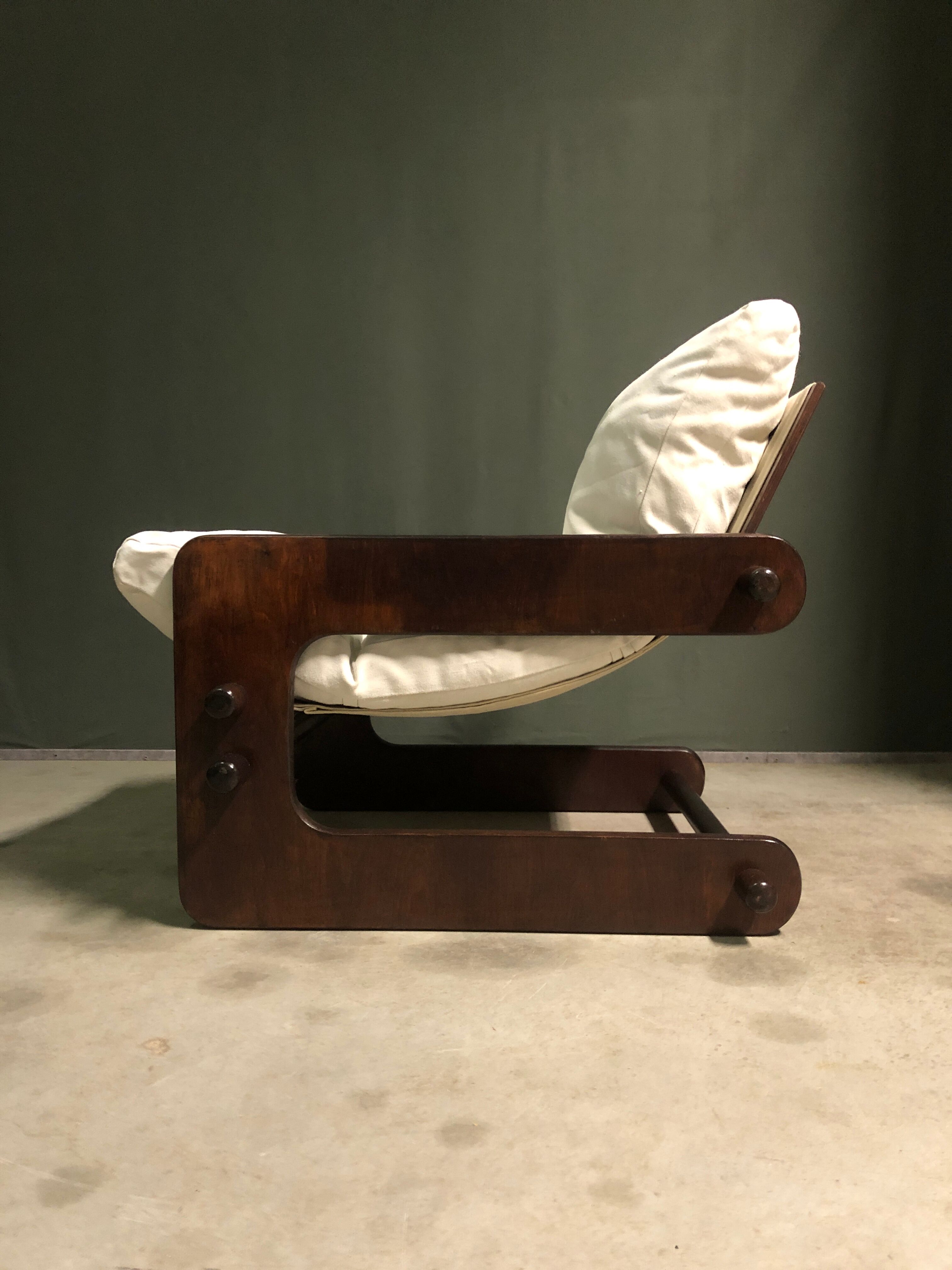 1980's Brazilian sling lounge chair.