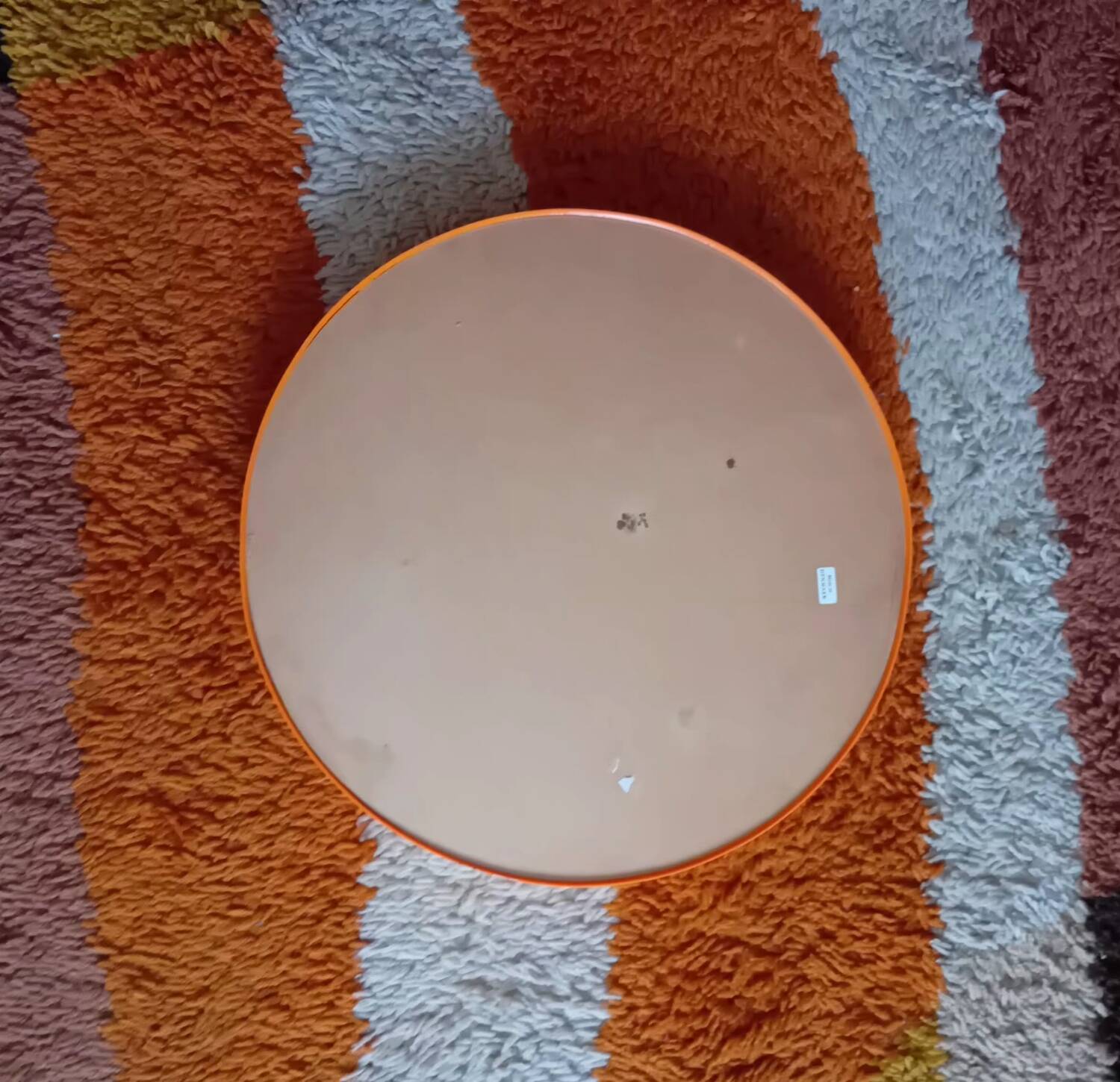 Round orange mirror seventies