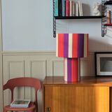Large table lamp the Elegant coral plum